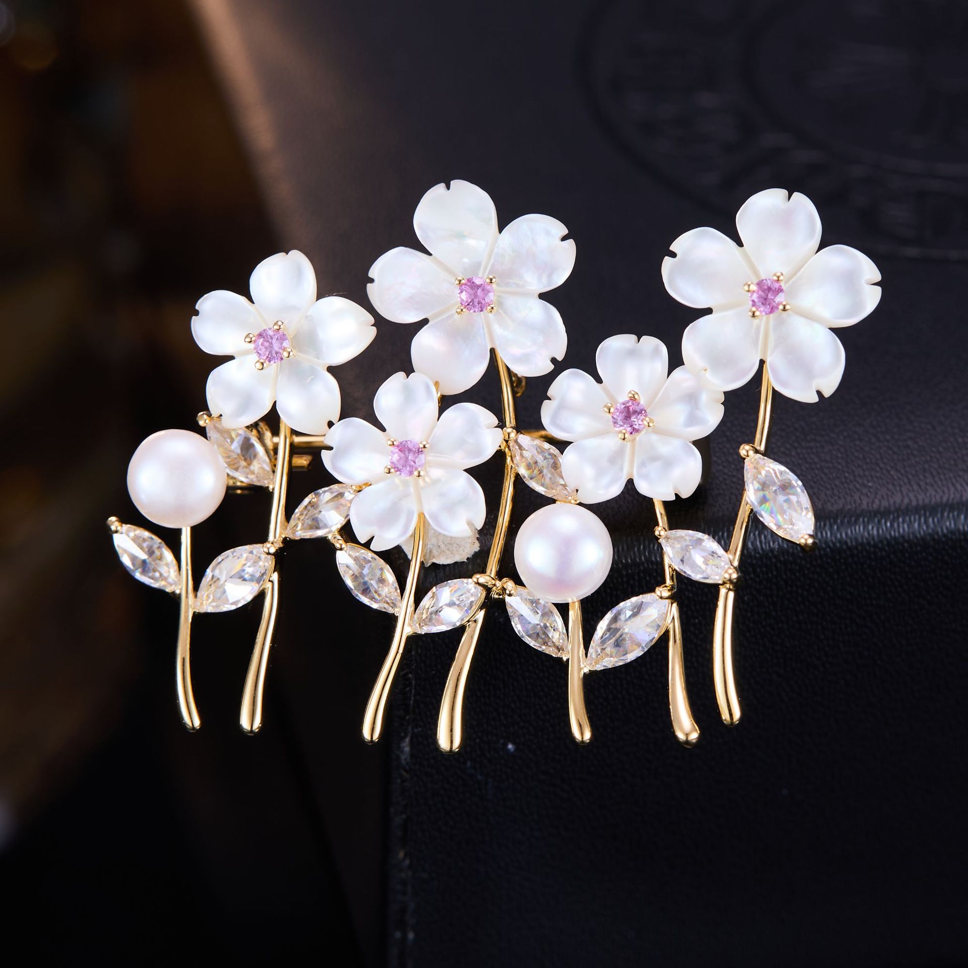 Women Accessories Bouquet - OKILY Zarif Beyaz İnci Kiraz Çiçeği
