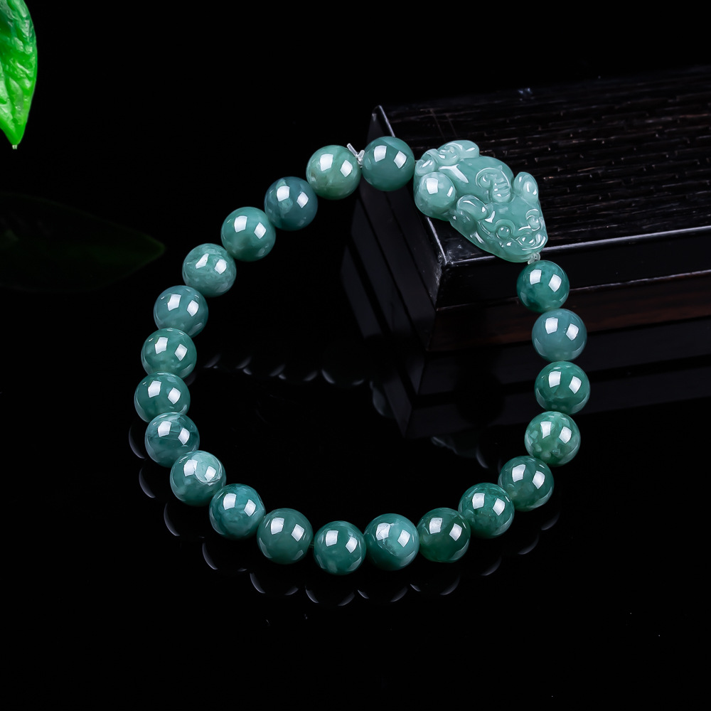 Women'S Vintage Accessories - Doğal Birmanya Jadeite Pixiu Bilezik Vintage