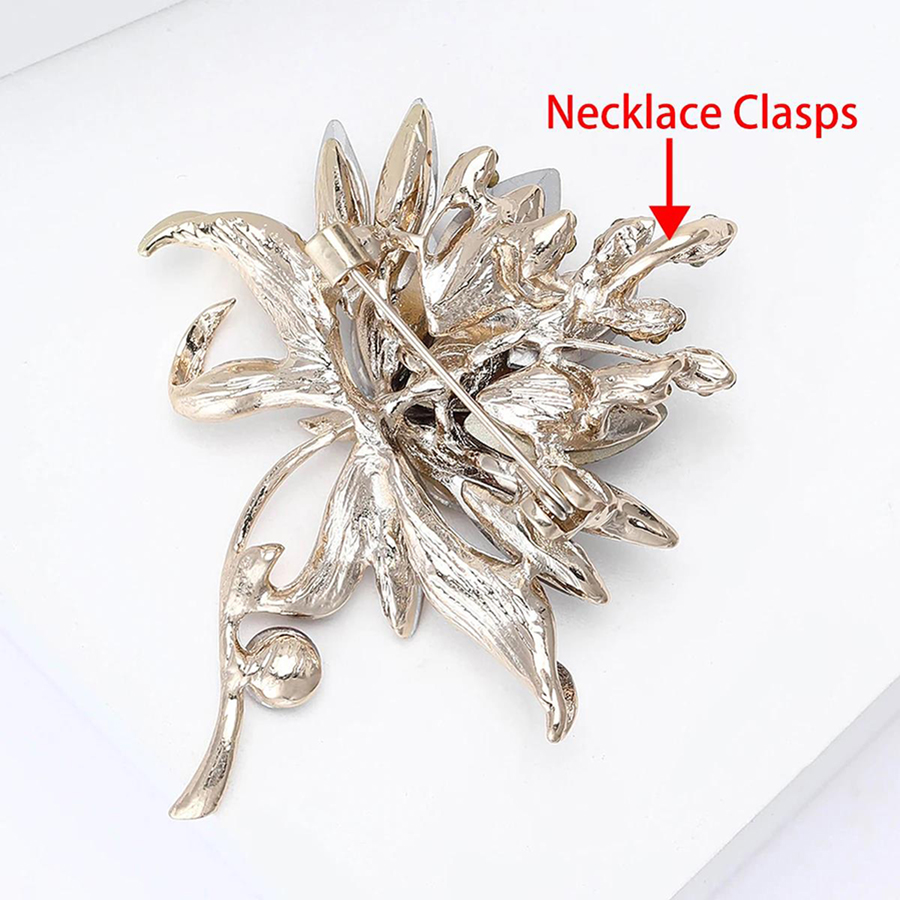 Women Accessories Bouquet - Lüks Kristal Cam El Buketi Broş
