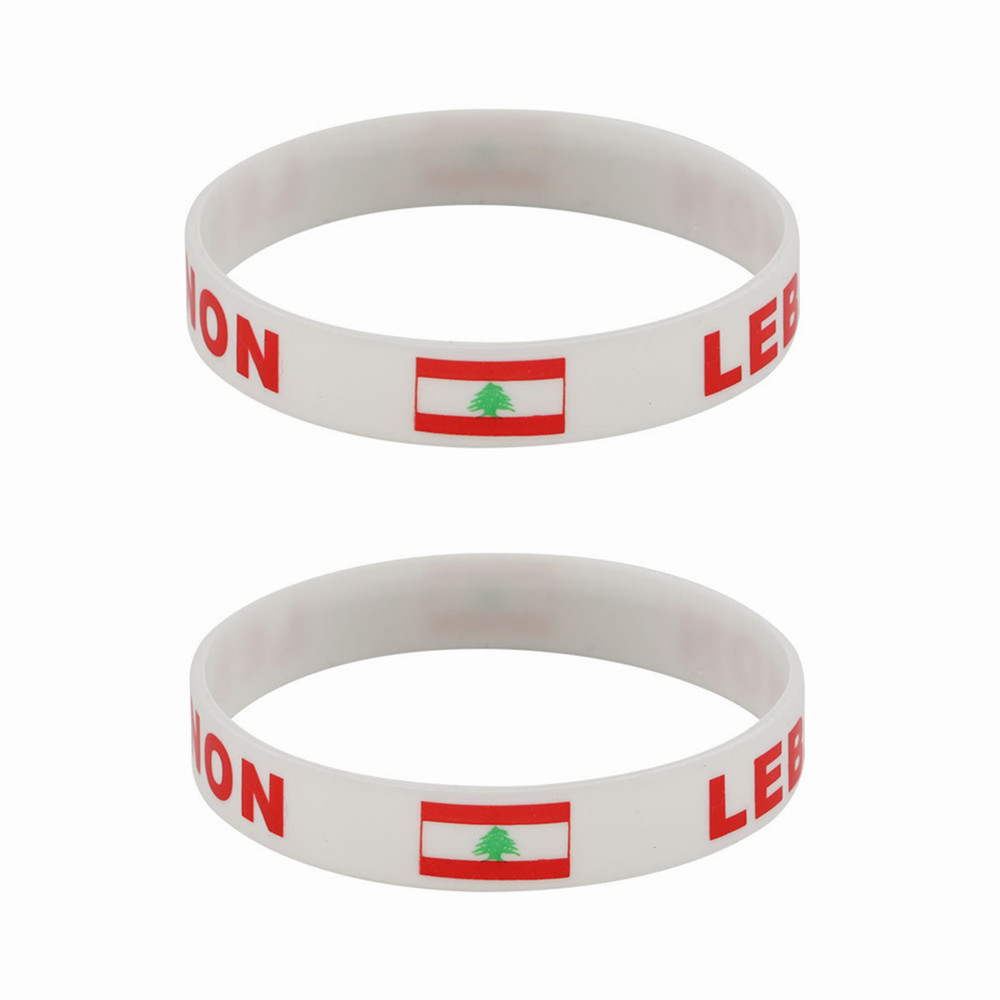 Women Accessories Lebanon - 2 adet lübnan bayrağı silikon bilezikler