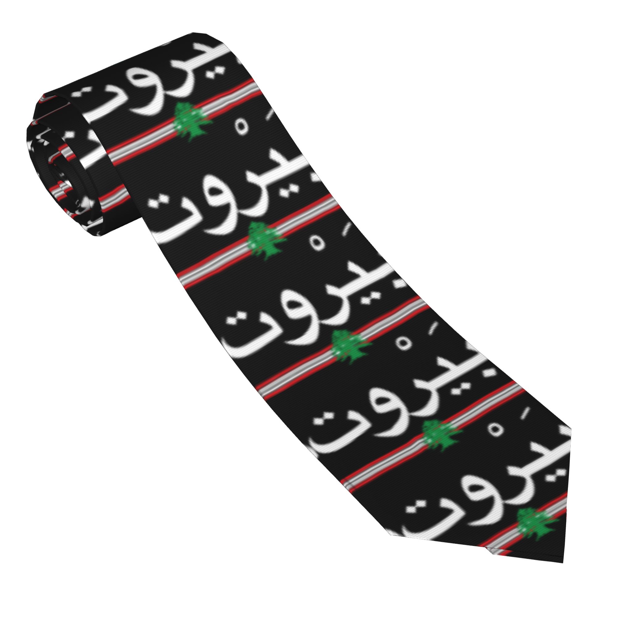 Women Accessories Lebanon - Beirut Lübnan Bayrağı Arapça Amblem Kravat