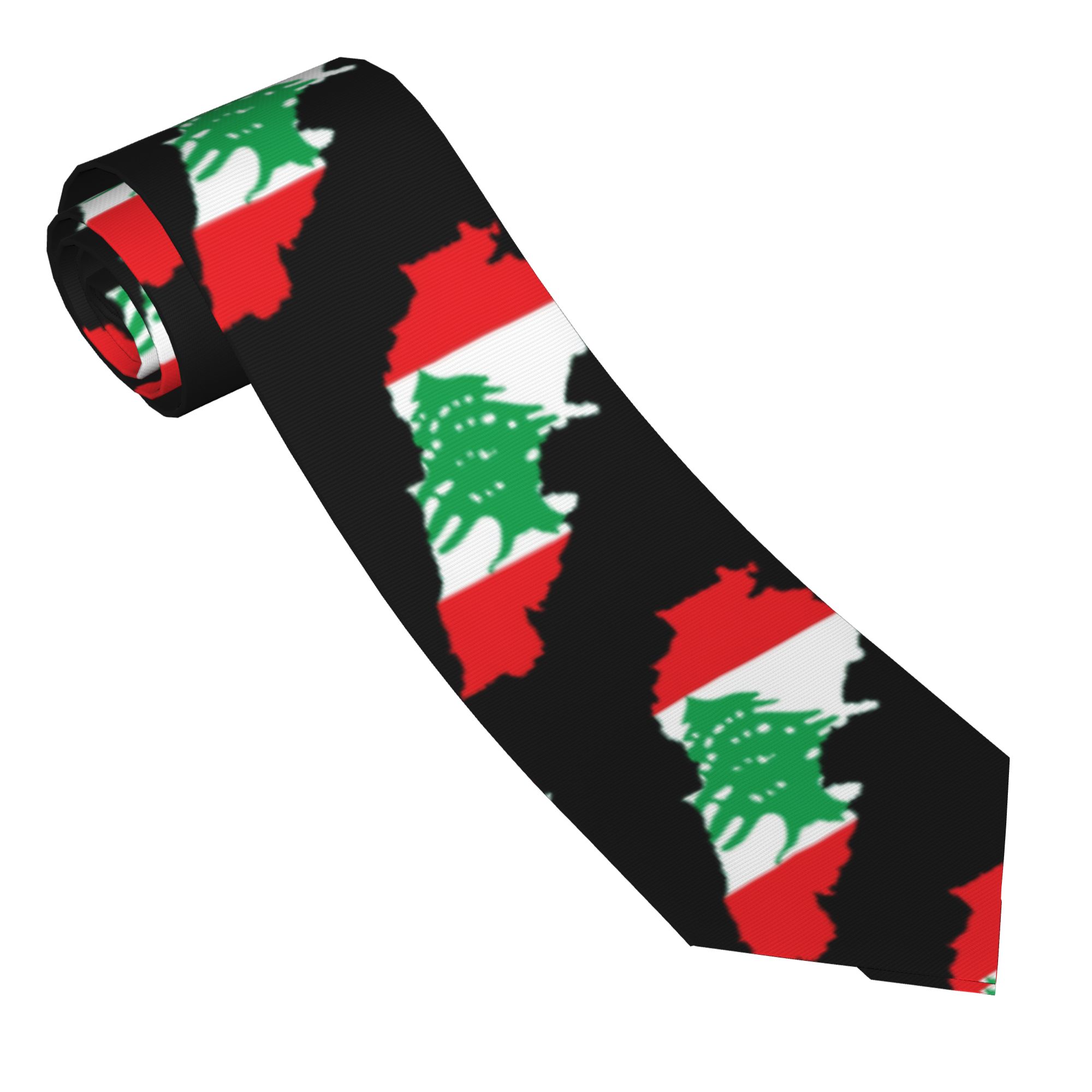 Women Accessories Lebanon - Lübnan Bayrağı Haritası Kravat Özel DIY