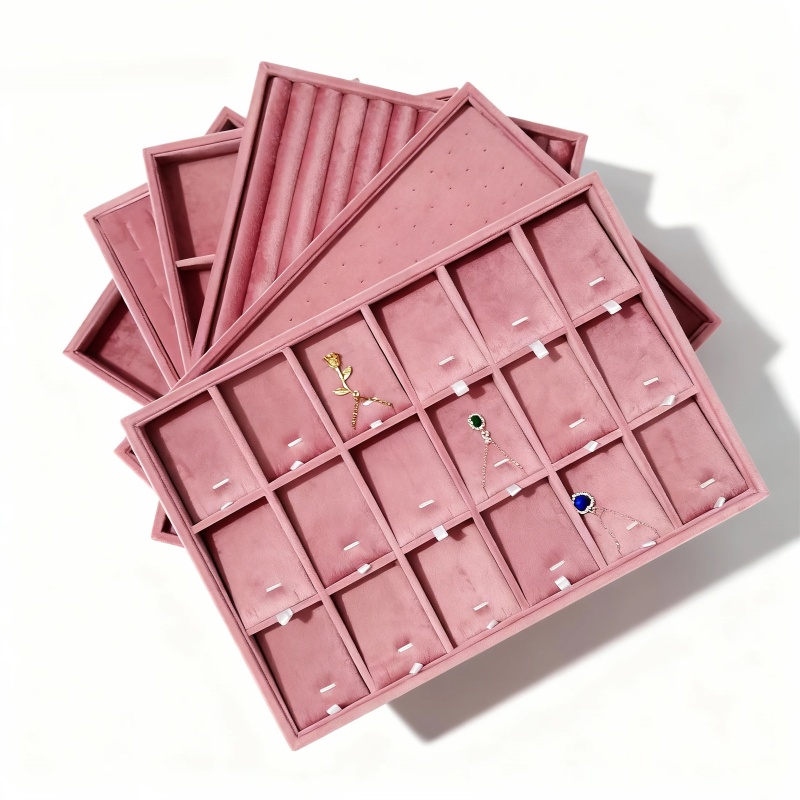 Women Accessories List - Kadife Mücevher Düzenleyici Tepsileri, Çekmece İçine