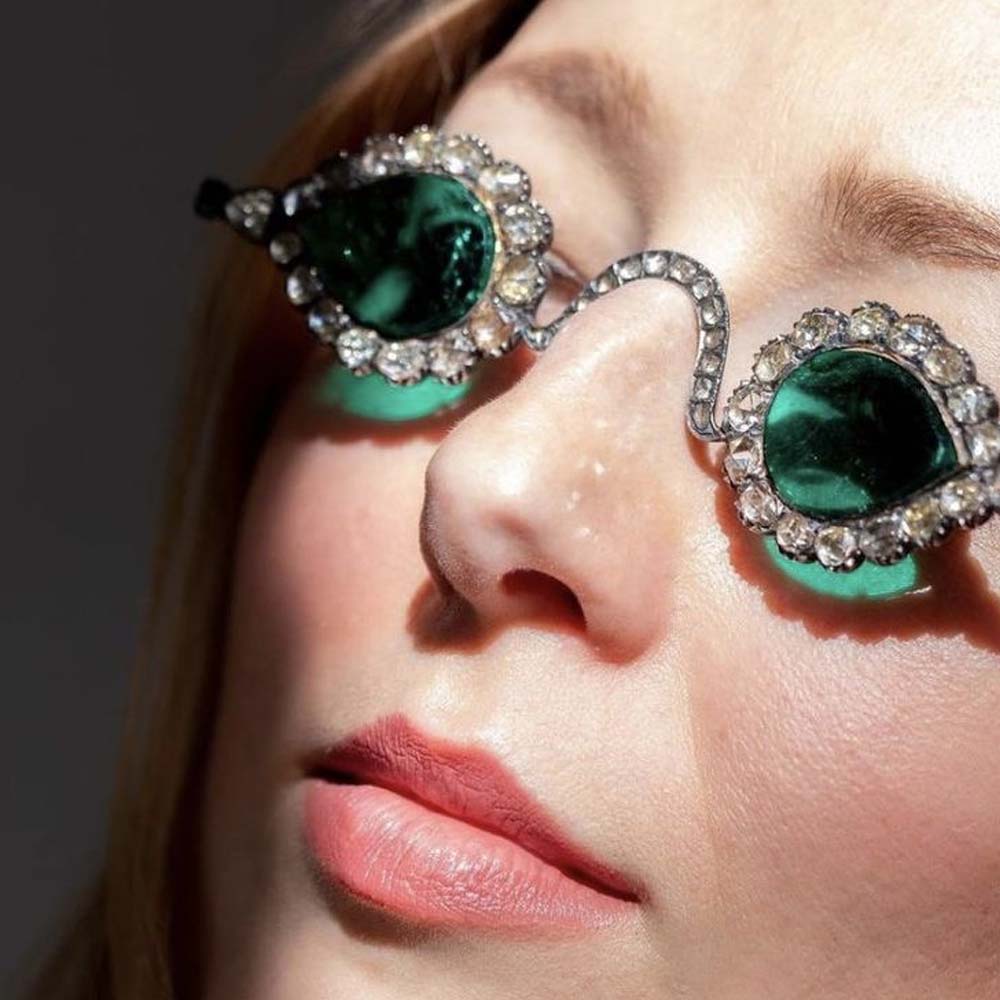 Women Accessories Photos - Stonefans yeşil su damlası güneş gözlüğü