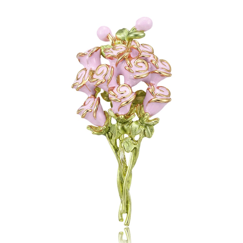 Pembe Emaye Gül Buketi Broşlar - Women Accessories Bouquet incelemesi ve fiyatı